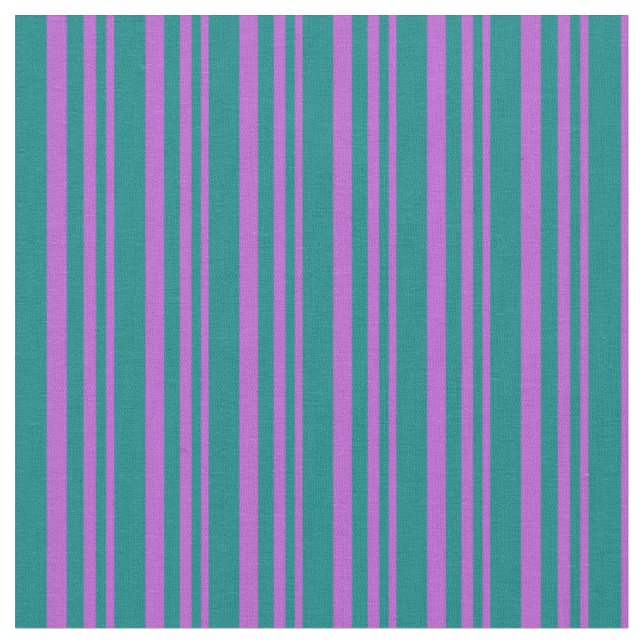 Tissu Motif orchidée et rayures Turquoises (Fermer)