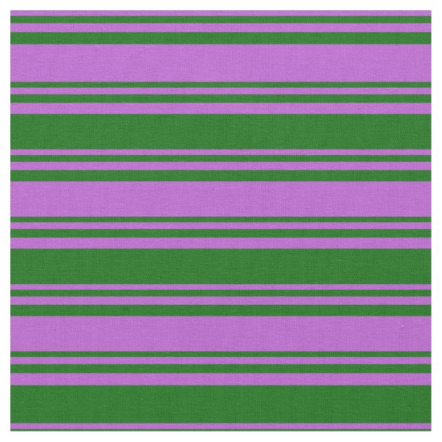 Tissu Motif orchidée et rayures vert foncé (Fermer)