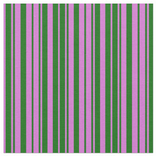 Tissu Motif orchidée et rayures vert foncé
