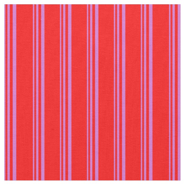 Tissu Motif orchidée et rouge rayures/lignes (Fermer)
