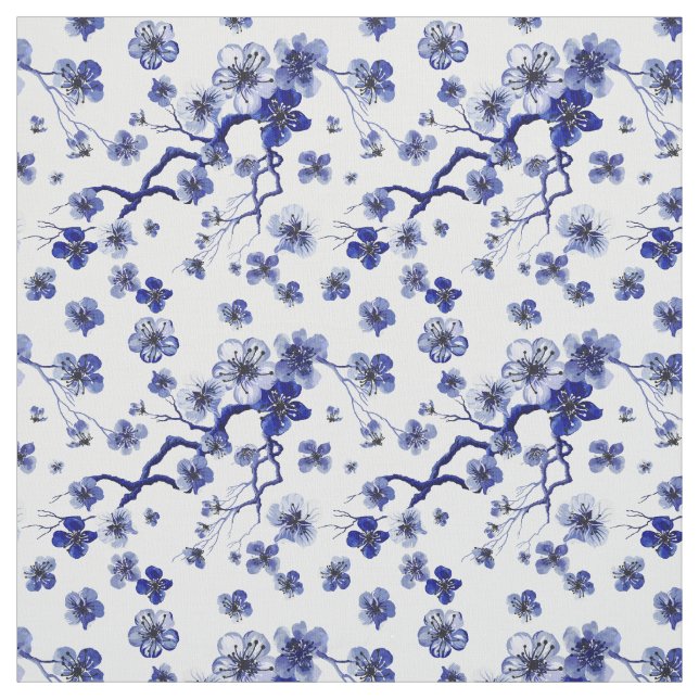Tissu Motif oriental de branche de Sakura (Échantillon)