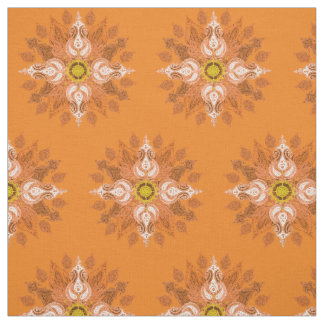 Tissu Motif oriental de Paisley du feu orange