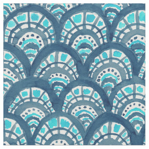 Tissu Motif ORNÉ DE BIJOUX de poissons de sirène de