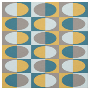 Tissu Motif ovale rétro du milieu du siècle 2