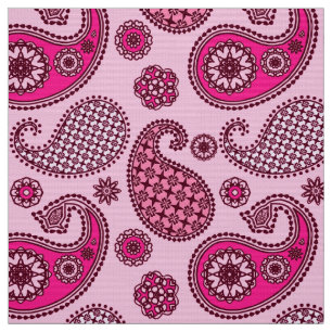 Tissu Motif Paisley, nuances de lumière à rose profond