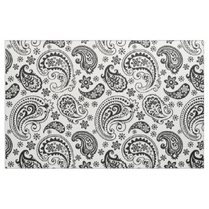 Tissu Motif Paisley Vintage noir et blanc