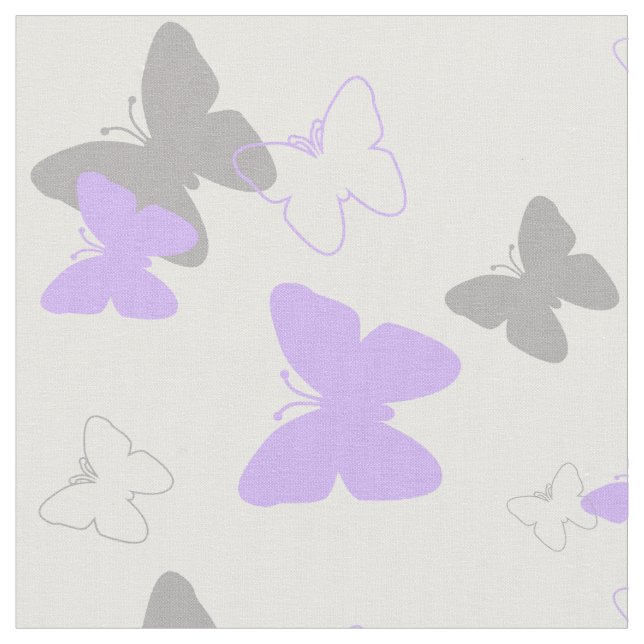 Tissu Motif papillon gris-lavande violet (Fermer)
