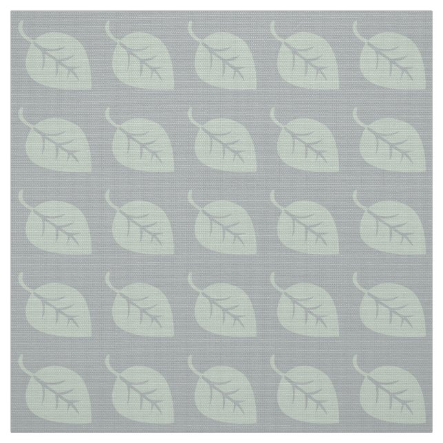 Tissu Motif Pastel Mint Grey Leaf (Échantillon)