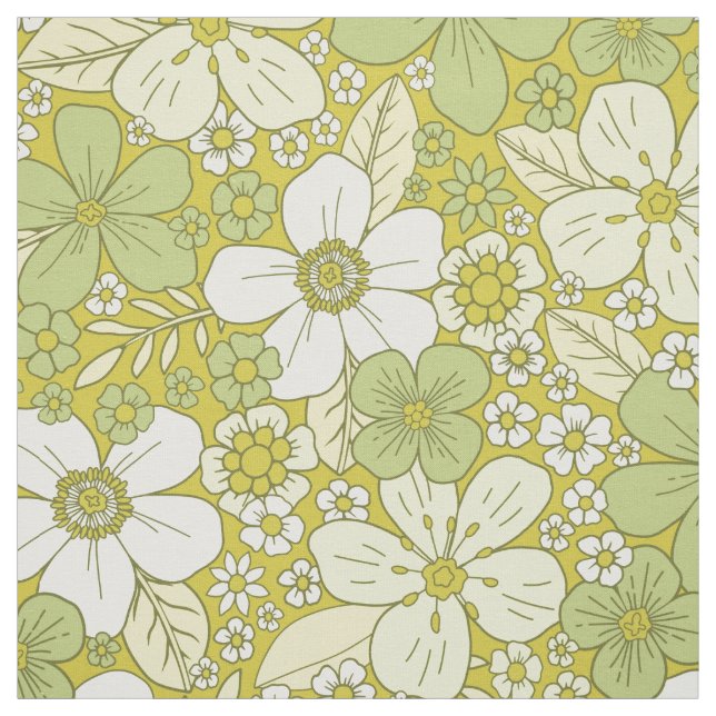Tissu Motif Pastel vert et jaune (Échantillon)