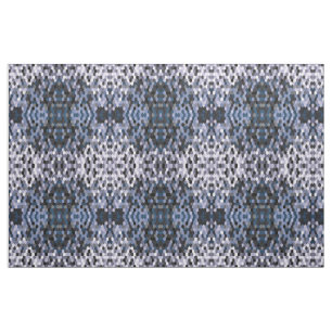 Tissu Motif peigne en gris et bleu