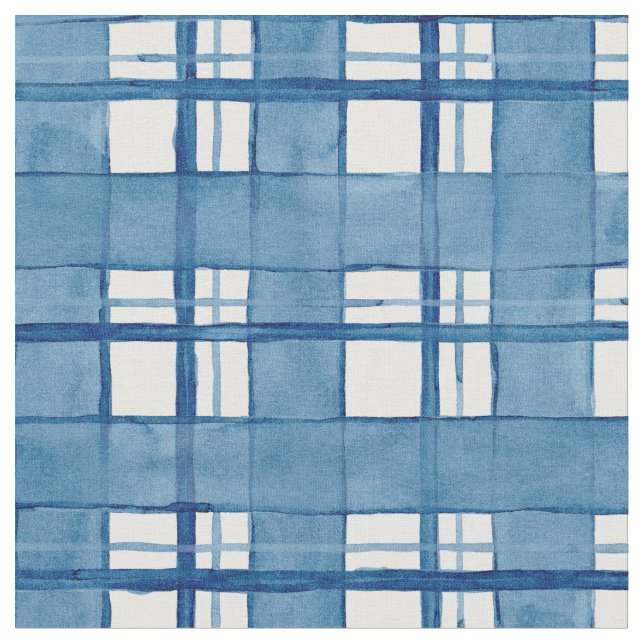 Tissu Motif peint à la main de plaid d'aquarelle (Fermer)
