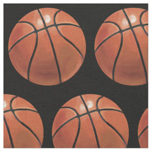 Tissu au mètre motif Basketball ballon joueuse sport rideau coussin co –