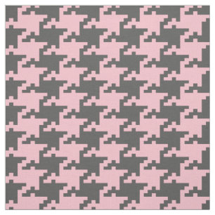 Tissu Motif Pink Et Grey Pied De Poule