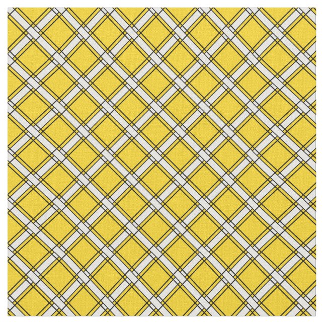 Tissu Motif plaid jaune et blanc (Fermer)