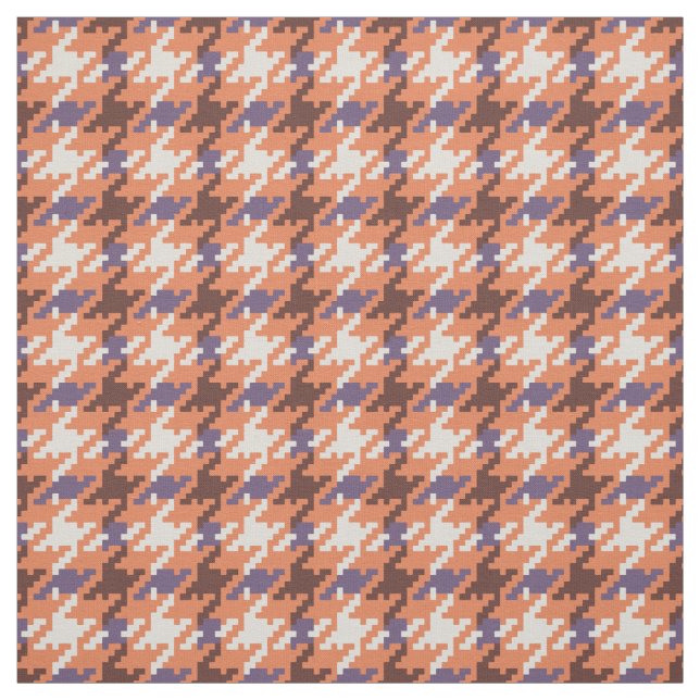 Tissu motif plaid vintage violet orange (Échantillon)