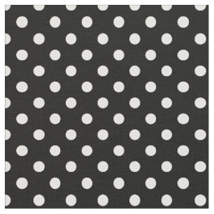 Tissu Motif Pois Blanc Noir et blanc