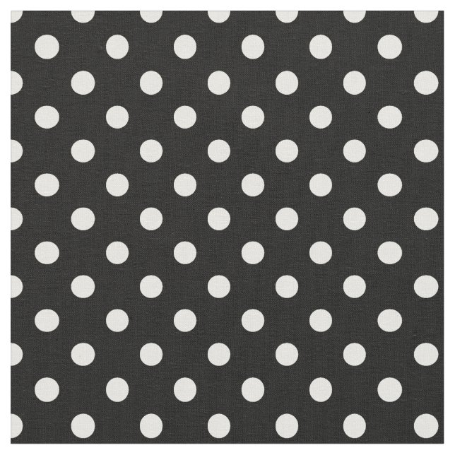 Tissu Motif Pois Blanc Noir et blanc (Fermer)