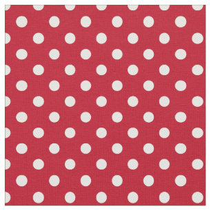 Tissu Motif Pois Blanc Rouge et blanc