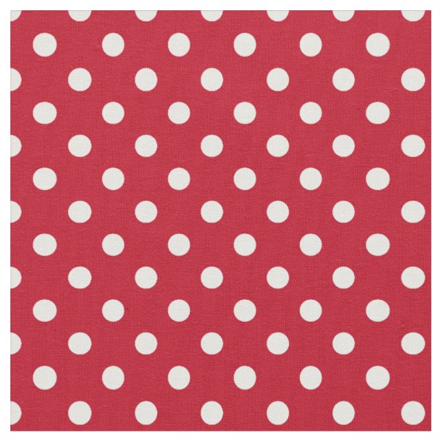 Tissu Motif Pois Blanc Rouge et blanc (Fermer)