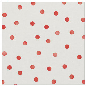 Tissu motif pois rétro pastel rouge et blanc