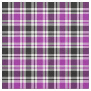 Tissu Motif pourpre et noir et blanc lumineux de plaid