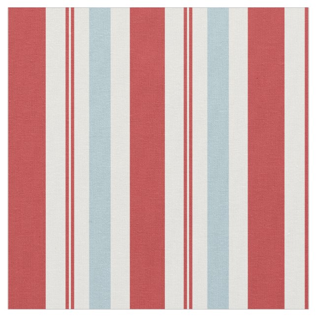 Tissu Motif Preppy Red et Blue Stripes (Fermer)