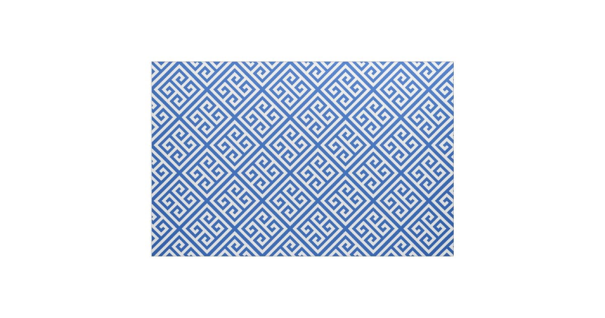  Tissu  Motif principal grec  blanc bleu 1 de Med Diag T 