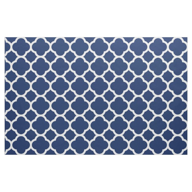 Tissu Motif Quatrefoil Bleu Saphir (Fat Quarter)