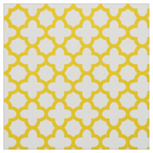 Tissu Motif Quatrefoil jaune