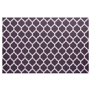 Tissu Motif Quatrefoil Marocain Profond Violet