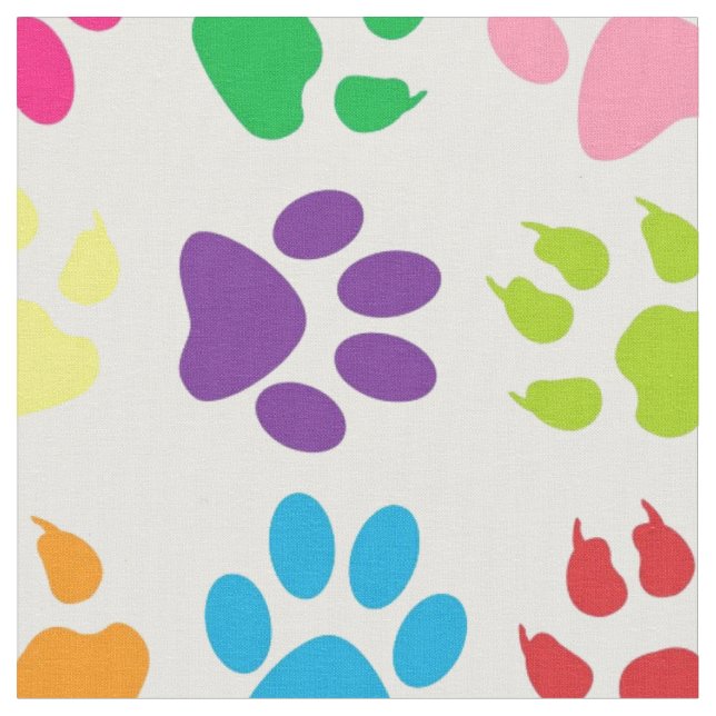 Tissu Motif Rainbow Chig Paws (Fermer)
