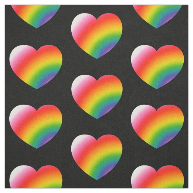 Tissu Motif Rainbow Gradient Hearts (Échantillon)