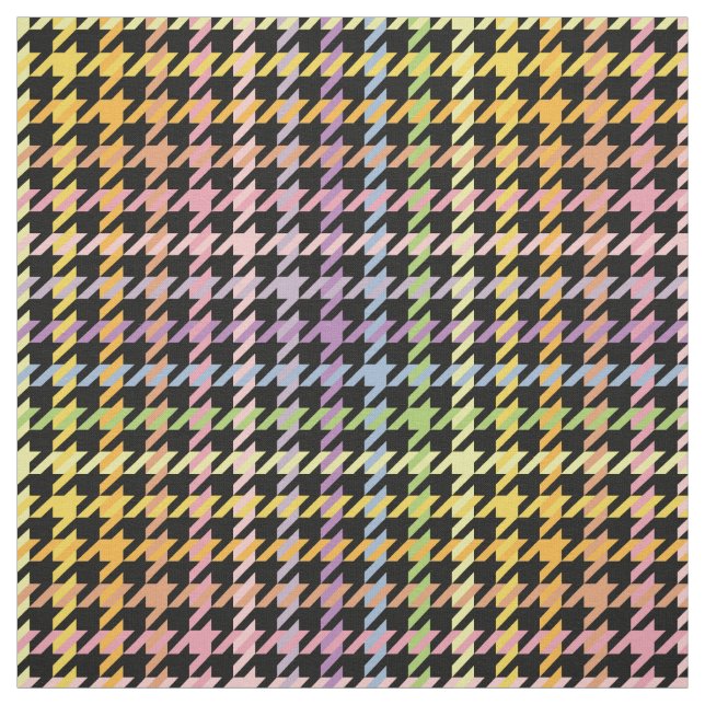 Tissu Motif Rainbow Houndstooth (Échantillon)