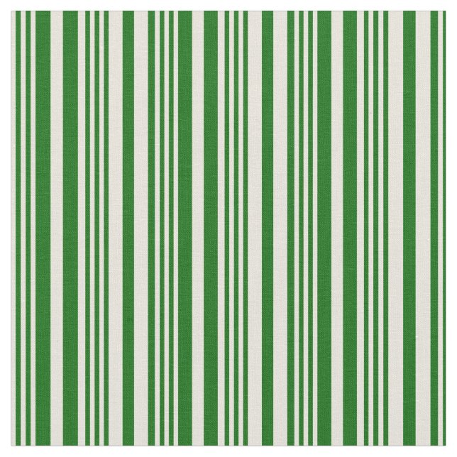 Tissu Motif rayé beige et vert foncé (Fermer)