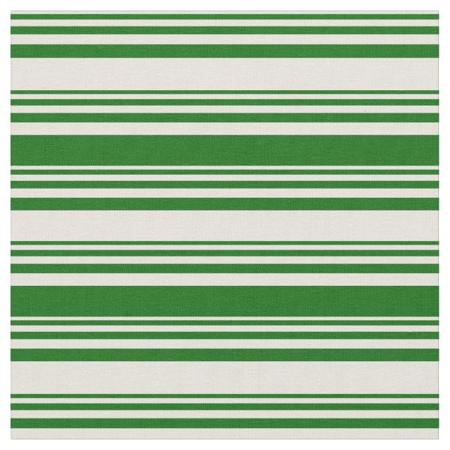 Tissu Motif rayé beige et vert foncé (Fermer)