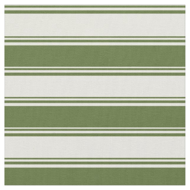 Tissu Motif rayé Beige & Olive foncé (Fermer)