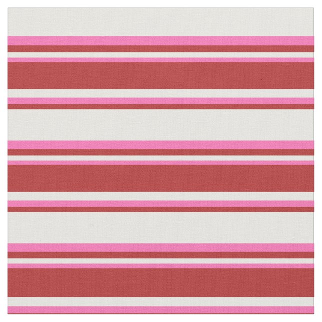 Tissu Motif rayé blanc, rouge et rose chaud (Fermer)