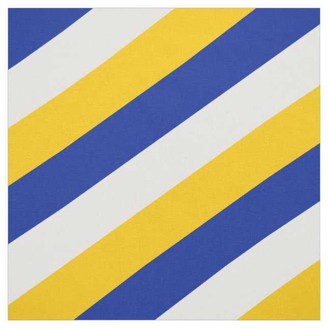 Tissu Motif rayé bleu, blanc et jaune (Échantillon)