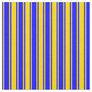 Tissu Motif rayé/bordé de couleur jaune et bleu