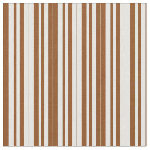 Tissu Motif rayé couleur crème Brown et crème à la menth