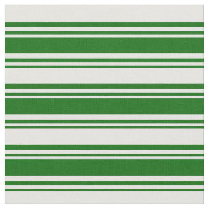 Tissu Motif rayé de couleur blanche et verte foncée