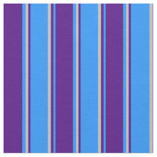 Tissu Motif rayé de couleur bleue, indienne et gris