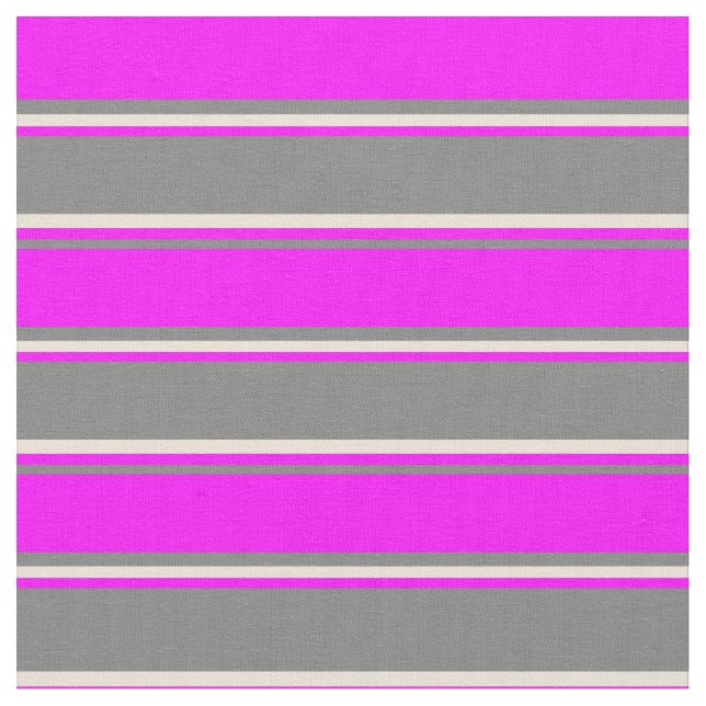 Tissu Motif rayé gris, fuchsia et bisque (Fermer)