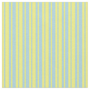 Tissu Motif rayé jaune et bleu clair