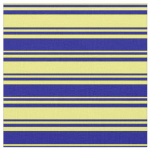 Tissu Motif rayé jaune et bleu foncé