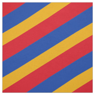 Tissu Motif rayé rouge, bleu et jaune