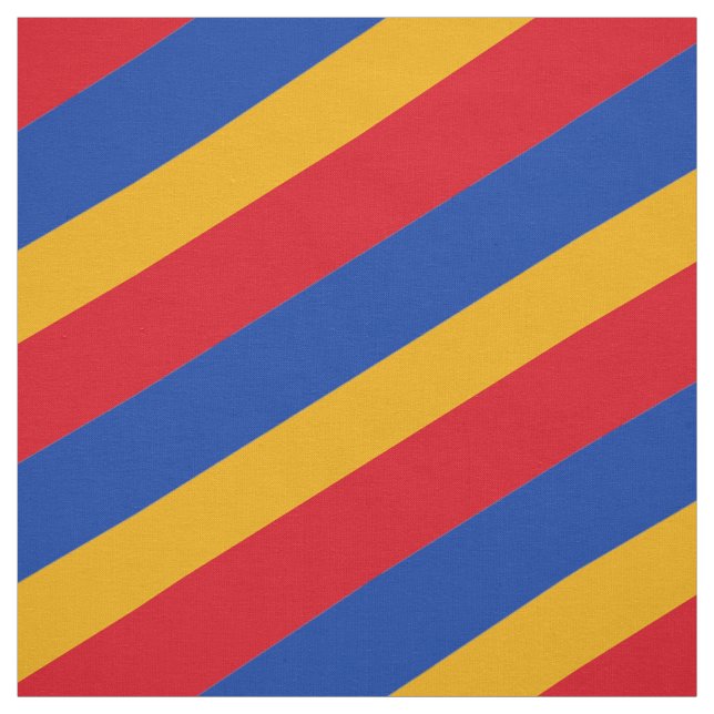 Tissu Motif rayé rouge, bleu et jaune (Échantillon)