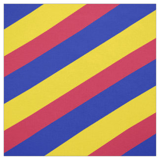 Tissu Motif rayé rouge, bleu et jaune