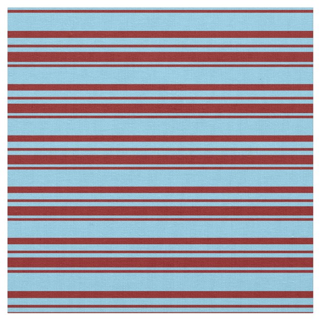 Tissu Motif rayé Sky Blue et Maroon (Fermer)