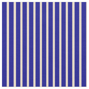Tissu Motif rayé Tan & Bleu Foncé